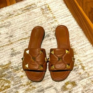 COPY - Cognac brown Valentino studded slides